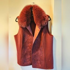Women's Vest with Real Fox Fur